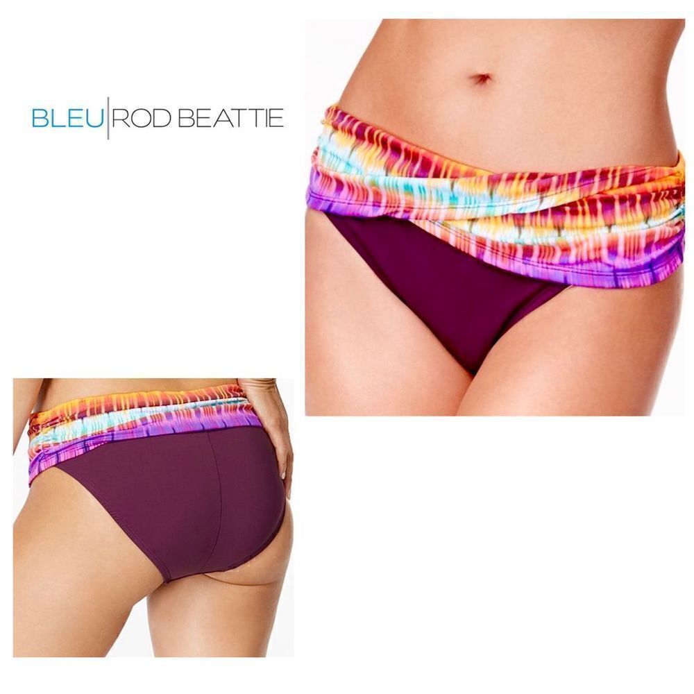 New. BLEU Rod Beattie Multicolored sarong bikini bottom. 14